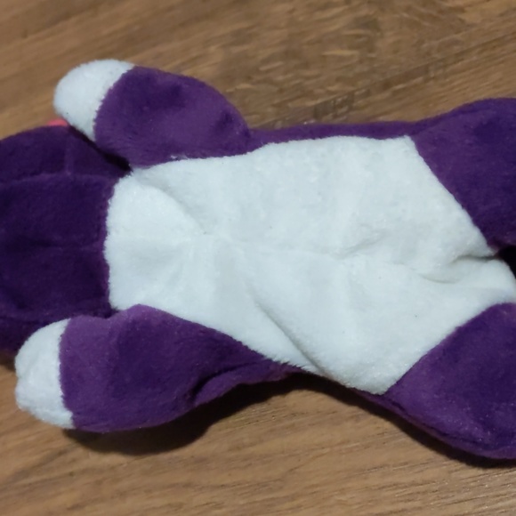 Authentic Vintage Lisa Frank Happy Purple Cat Beanie Stuffed Animal - Picture 6 of 8